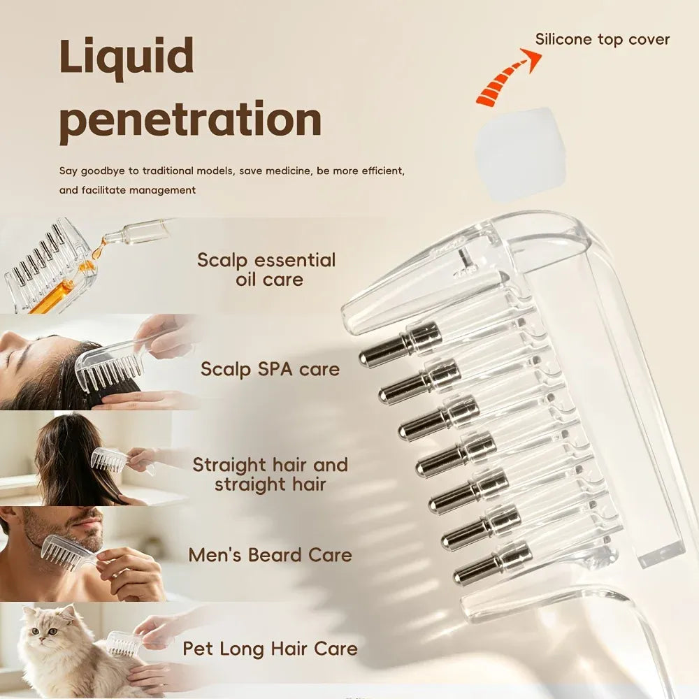 Portable Scalp Massager & Hair Oil Applicator Comb