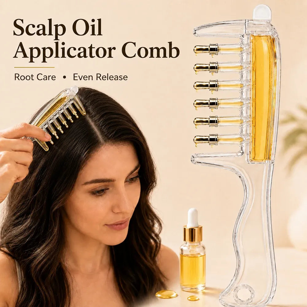 Portable Scalp Massager & Hair Oil Applicator Comb