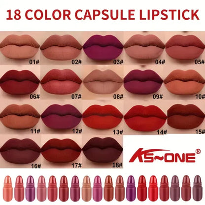 Miss Rose Capsule Lipstick Set – 18 Long-Lasting Shades