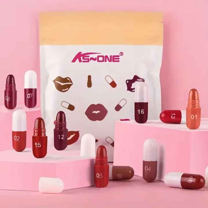 Miss Rose Capsule Lipstick Set – 18 Long-Lasting Shades